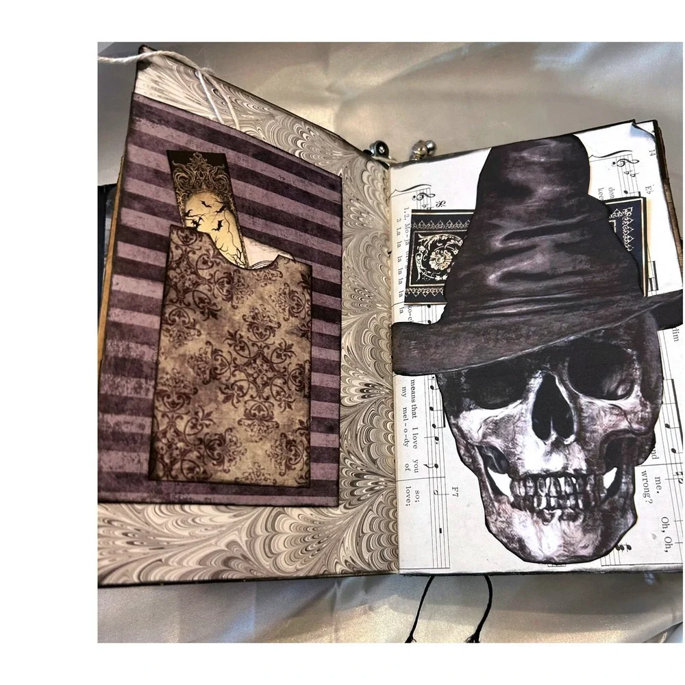 Handmade Gothic Skulls Junk Journal | Mixed Media Art Book‎ | 103 Pages